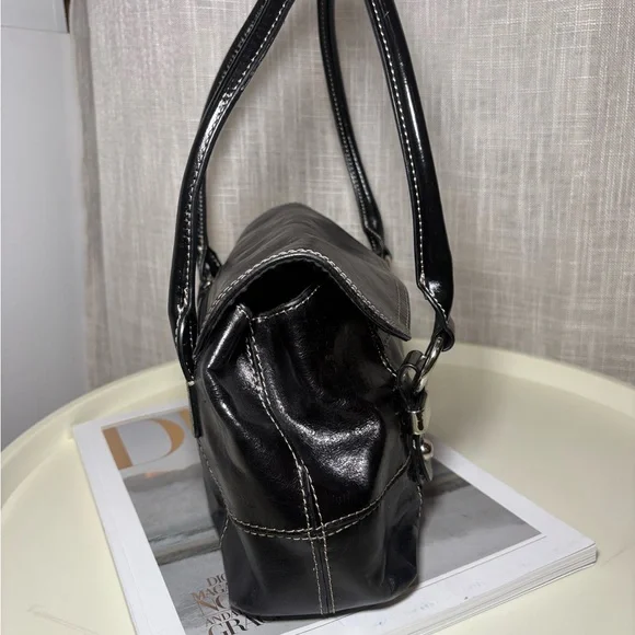 Laura Lansdale Women's Silver Leather Shoulder Bag Vintage - Picture 3 of 7